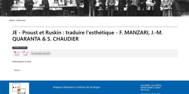 Marcel Proust et John Ruskin : deux journées pour explorer les secrets de leur relation littéraire